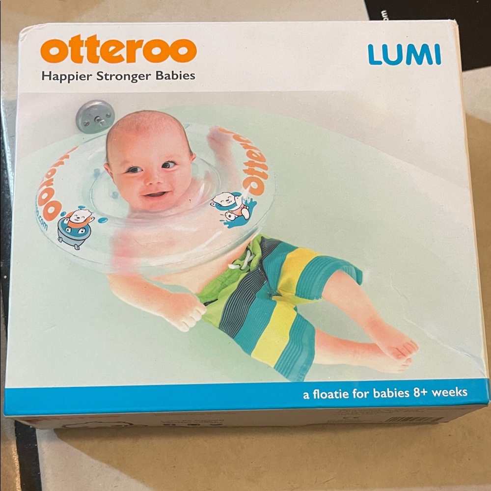 Otteroo Baby Swim Float - White and Blue